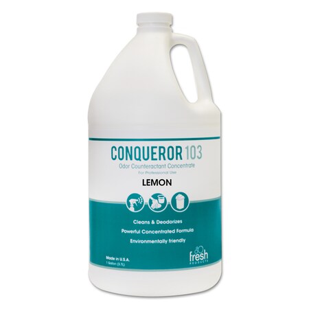 Fresh Products 1WBLE Conqueror 103 Odor Counteractant Concentrate, Lemon, 1gal (Case of 4)